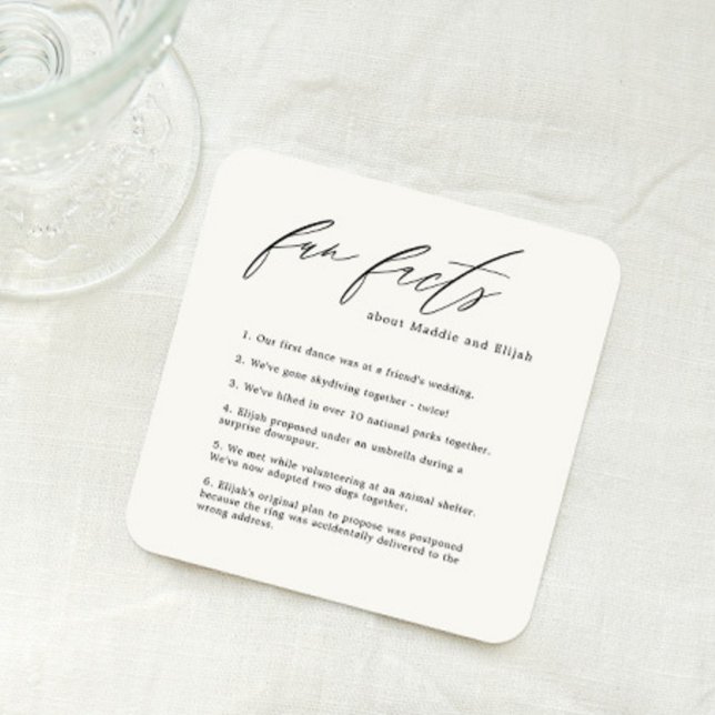 Dessous de verre de mariage Faits amusants avec po (Créateur téléchargé)