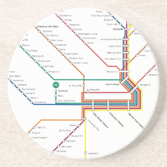 Dessous de verre de métro de Philadelphie (Devant)