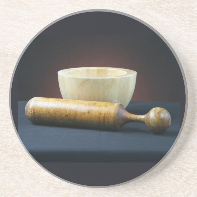 Dessous de verre de mortier et de pilon (Devant)