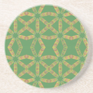 dessous de verre de motif en grès vert géométrique