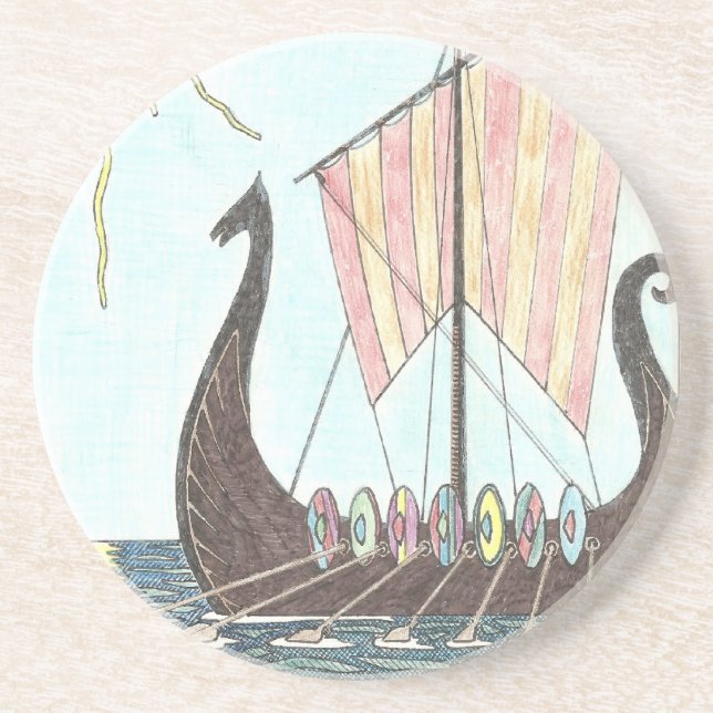 DESSOUS DE VERRE DE NAVIRE VIKING (Devant)