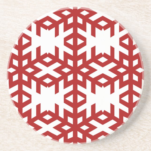 Dessous de verre de Noël de Red Snowflakes (Devant)
