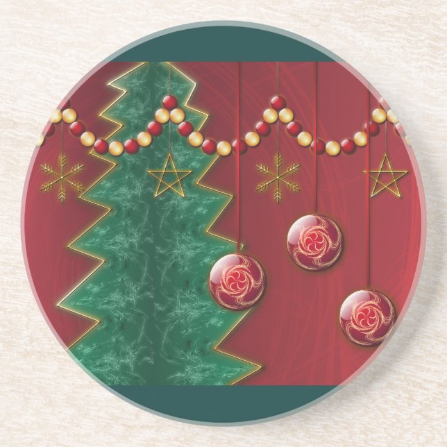 Dessous de verre de Noël fêté fractal (Devant)