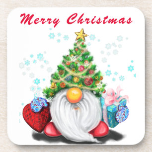 Dessous de verre de Noël Gnome avec cadeau pour vo