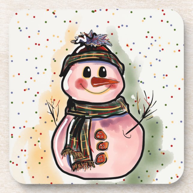 Dessous de verre de Noël Snowman (Devant)