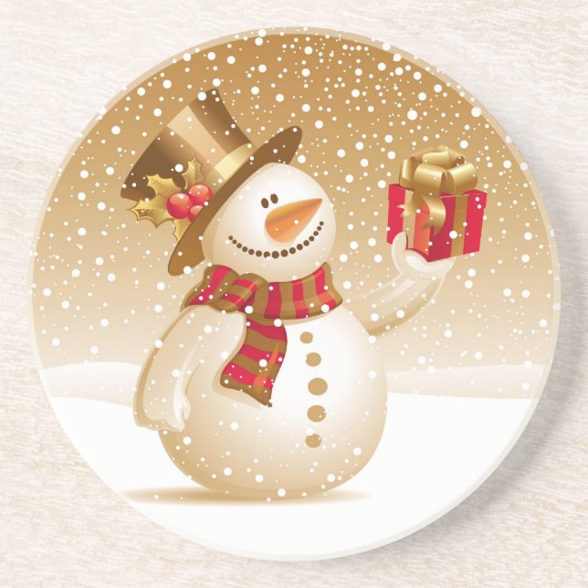 Dessous de verre de Noël Snowman (Devant)