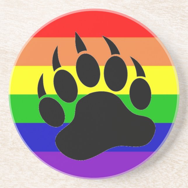 Dessous de verre de patte d'ours de gay pride (Devant)