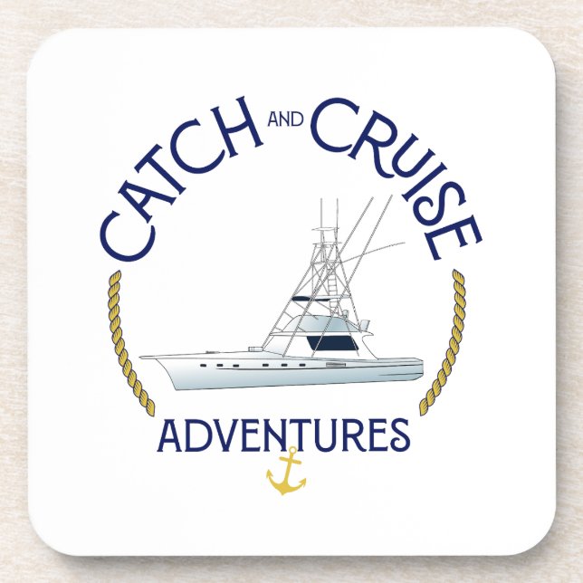 Dessous de verre de pêche nautique - Catch & Cruis (Devant)