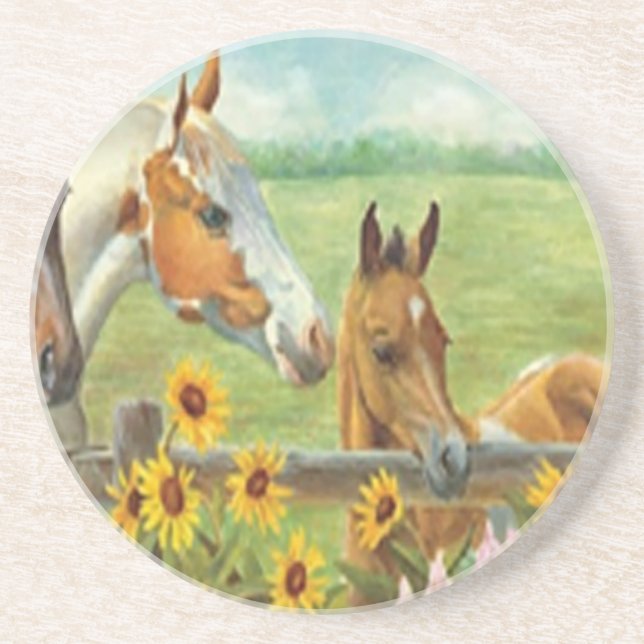 Dessous de verre de peinture à cheval (Devant)