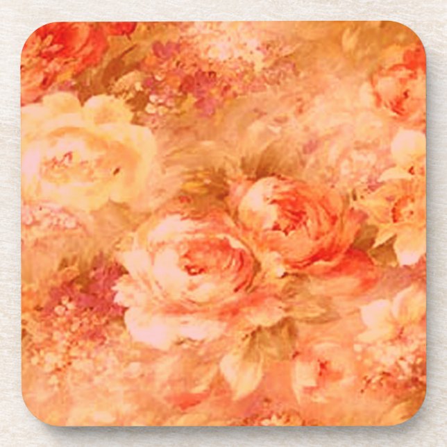 Dessous de verre de peinture à fleurs (Devant)