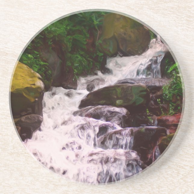 Dessous de verre de peinture photo de cascade fore (Devant)