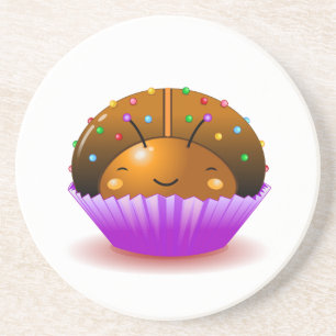 Dessous de verre de petit gâteau de coccinelle de