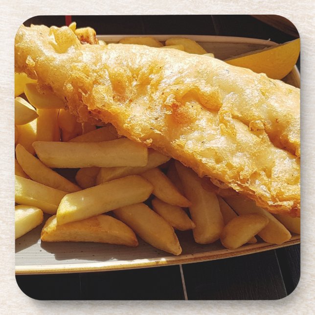 Dessous de verre de poisson et de chips (Devant)
