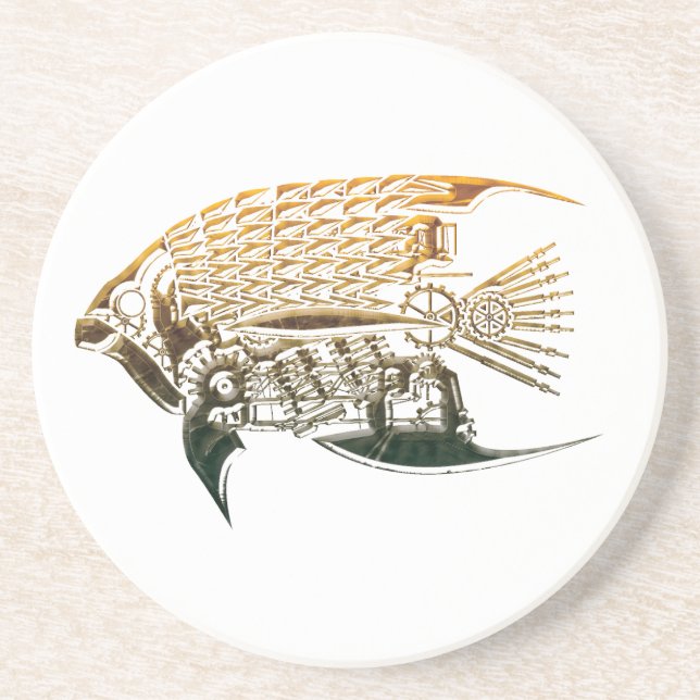 Dessous de verre de poissons de Steampunk (Devant)