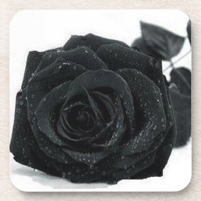 Dessous de verre de rose de noir (Devant)