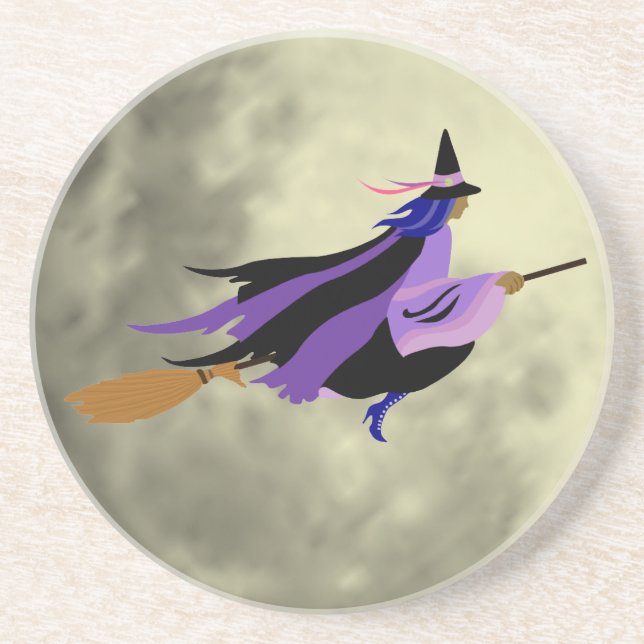 Dessous de verre de sorcière volant (Devant)