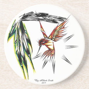 Dessous de verre de style totem de colibri