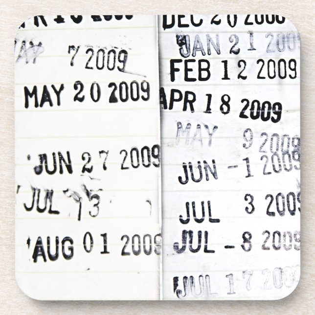Dessous de verre de tampon de date de bibliothèque (Devant)