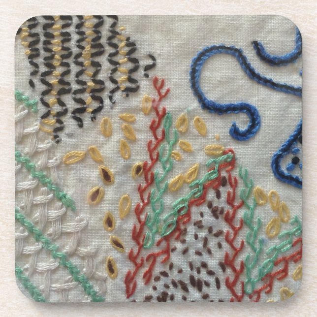 Dessous de verre de toile de broderie (Devant)