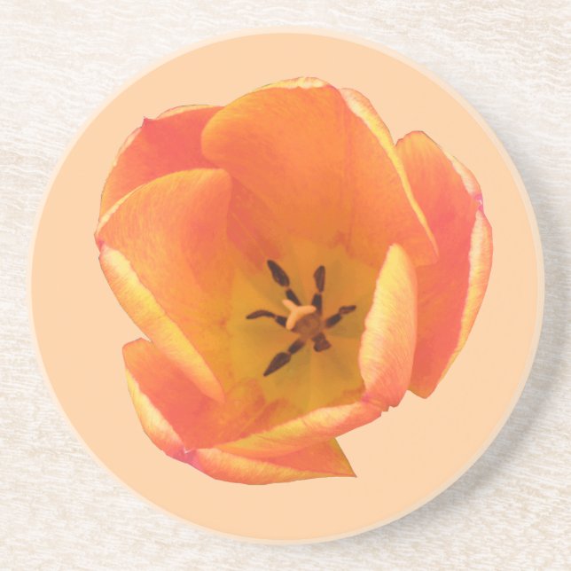 Dessous de verre de tulipe orange (Devant)