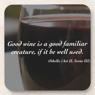 Dessous de verre de vin de citation de Shakespeare