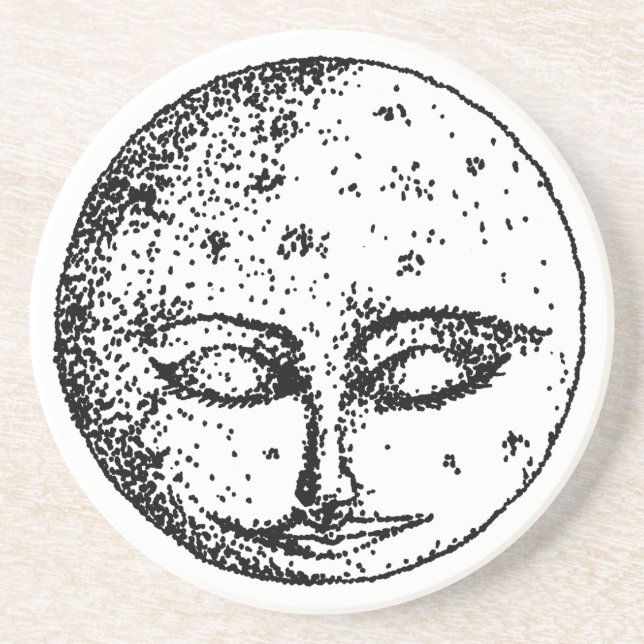 Dessous de verre de visage de lune (visage 01) (Devant)