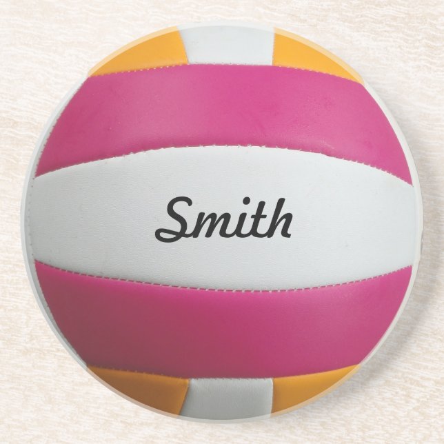 Dessous de verre de volley-ball personnalisable (Devant)