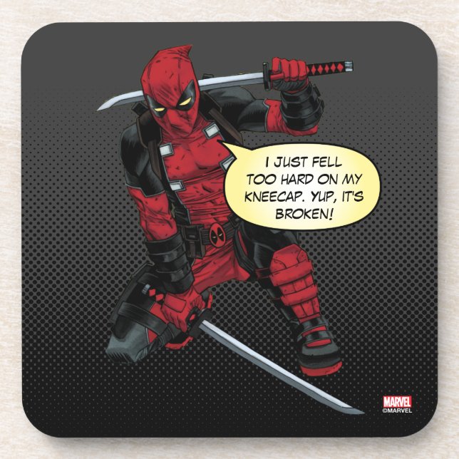 Dessous-de-verre Deadpool Kneeling Avec Des Épées (Devant)