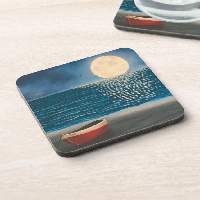 Dessous de verre d'eau Lune série de 6 (Côté gauche)
