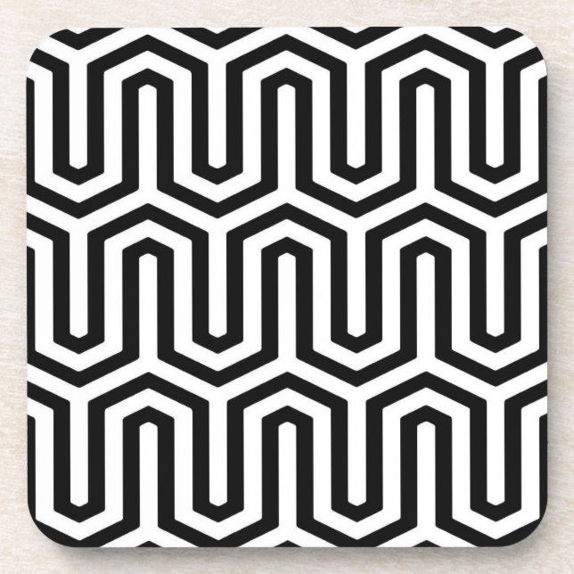 Dessous-de-verre Déco motif égyptien - noir et blanc (Devant)