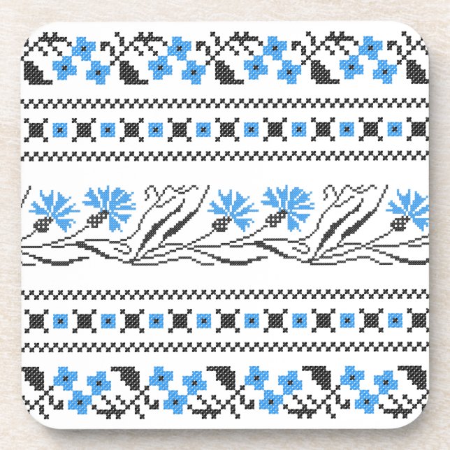 Dessous-de-verre Décor croix de Cornflower bleu (Devant)