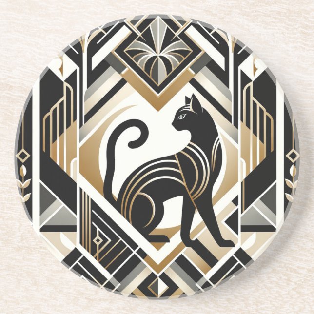 Dessous de verre décoratif en grès moderne abstrai (Devant)