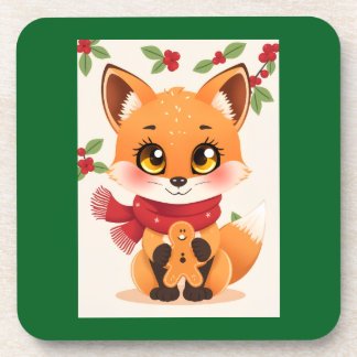 Dessous-de-verre Décoration de renard de Noël