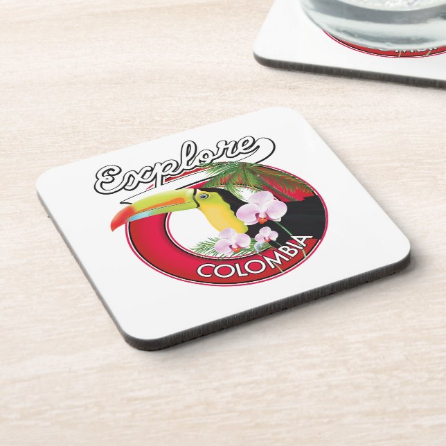 Dessous-de-verre Découvrez le logo rétro Colombie (Côté gauche)