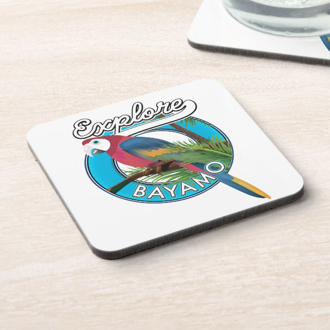Dessous-de-verre Découvrez le logo rétro Hawaii Ceramic Tile Bevera (Côté gauche)