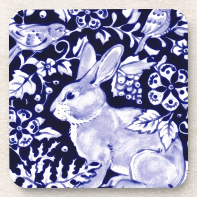 Dessous-de-verre Dedham Blue Rabbit, Classic Blue & White Design (Devant)