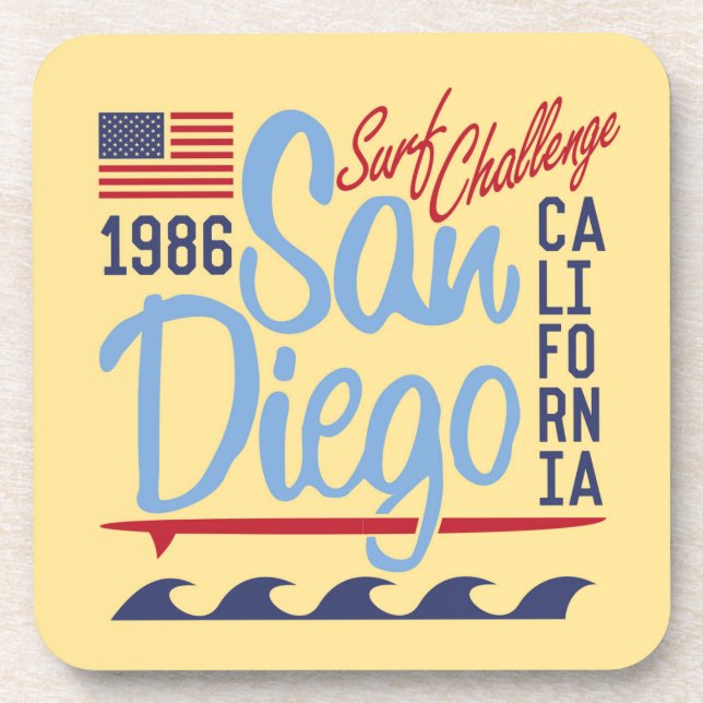 Dessous-de-verre Défi 1986 de surf de San Diego (Devant)