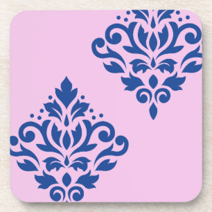 Dessous-de-verre Défiler Damas Art I Bleu sur rose