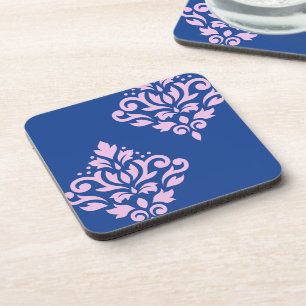 Dessous-de-verre Défiler Damas Art I rose sur bleu