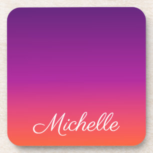 Dessous-de-verre dégradé violet, rose et orange foncé