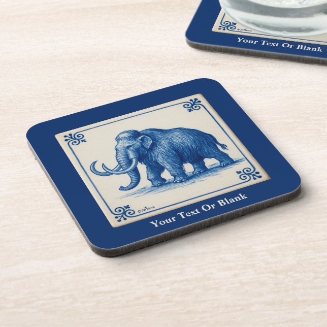Dessous-de-verre Delft Wooly Mammoth (Côté gauche)