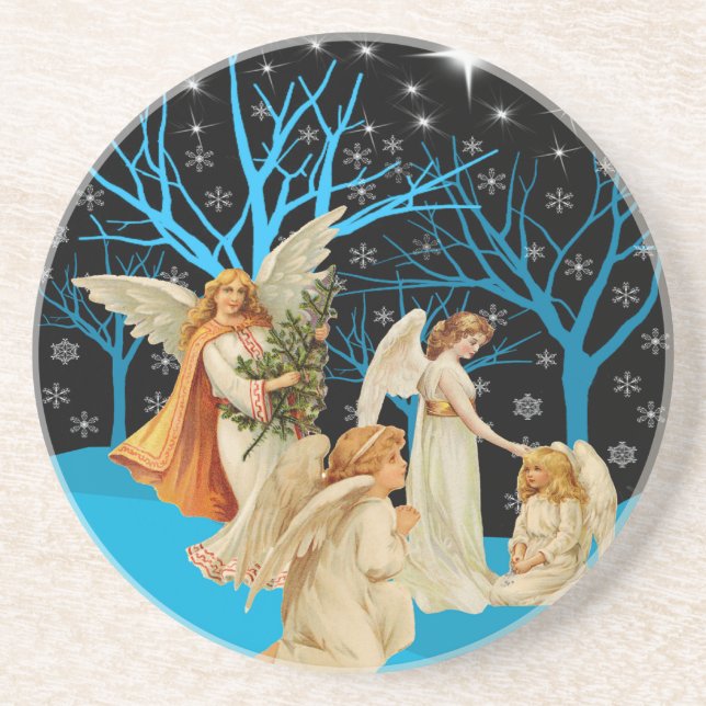 Dessous de verre des Anges d'hiver (Devant)