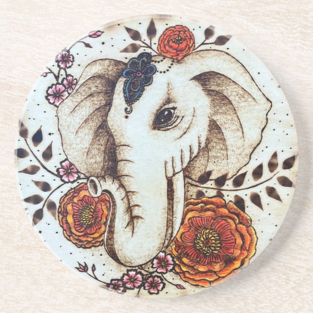 Dessous de verre des éléphants tziganes (Devant)