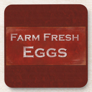 Dessous de verre des oeufs frais de ferme