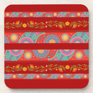 Dessous-de-verre Desi Wedding Style Deep Red Design