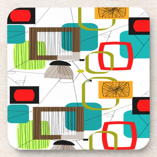 Dessous-de-verre Design abstract de Mid-Century (Devant)