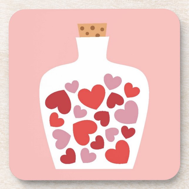 Dessous-de-verre Design de carte de Saint-Valentin (Devant)