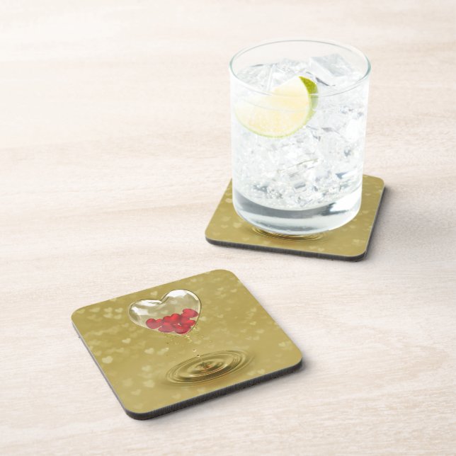 Dessous-de-verre Design de coeur en verre romantique (Côté Droit)
