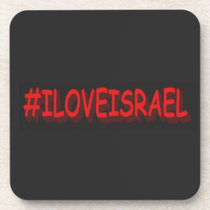Dessous-de-verre Design d'expression mignon "#ILOVEISRAE". Commande