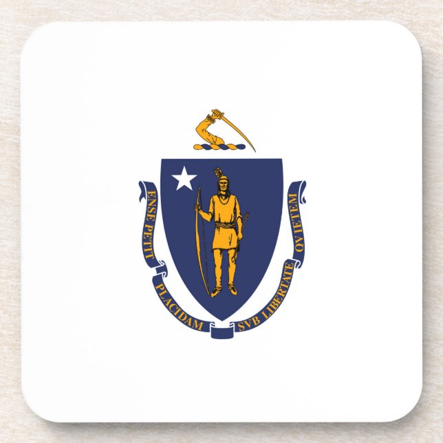 Dessous-de-verre Design du drapeau d'État du Massachusetts (Devant)